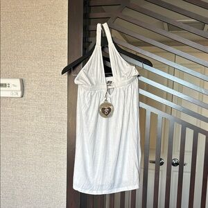 Chic White Halter Camisole/Cover Up